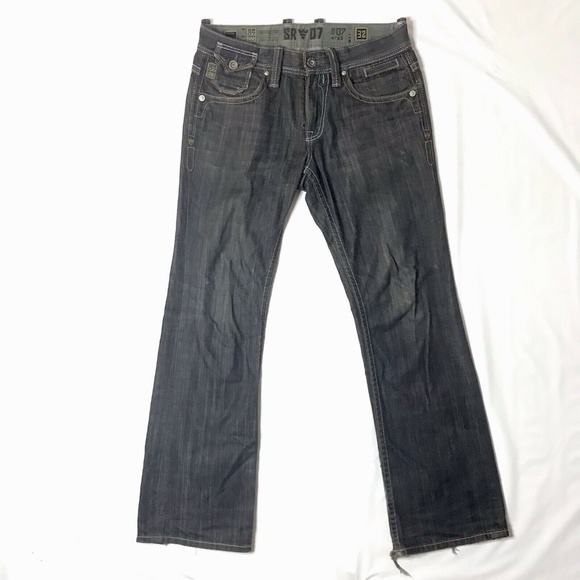 Rock Revival SR-07 Straight Bootcut Jeans Grey - Picture 1 of 11